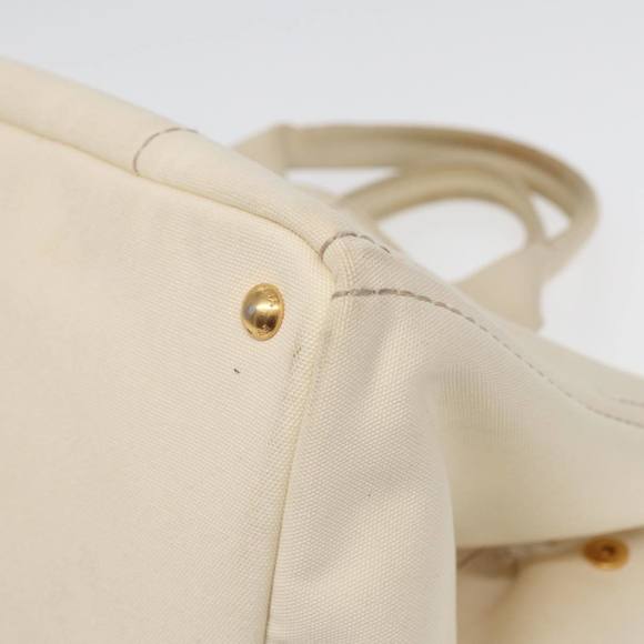 PRADA Canapa GM Hand Bag Canvas White Auth ep4930 - Picture 11 of 16